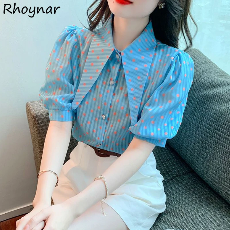 

Puff Sleeve Shirts Women French Vintage Aesthetic Y2k Clothes Harajuku Office Lady Sweet Summer Designer Camisas Fashion Elegant