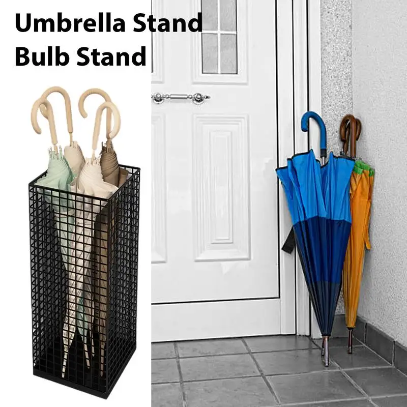 Metal Umbrella Stand Umbrella Bucket Storage Rack Organizer Rust-Resistant Umbrella Racks Large-Capacity For Doorway Bucket