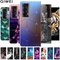 For Honor Magic V2 Case Transparent Hard PC Back Cover for Honor Magic V2 5G Phone Cases Magic V 2 Cartoon Cat Funda Shells Capa