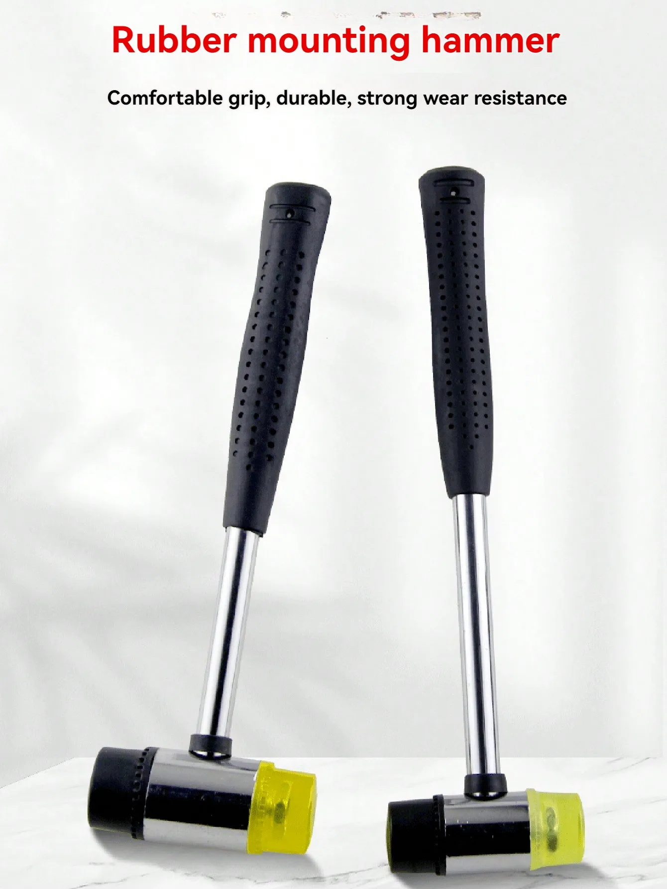 Martillo de goma de doble cara para herramienta manual multifuncional, plástico duro y agarre de plástico antideslizante, herramienta perfecta, 20mm, 1 ud.