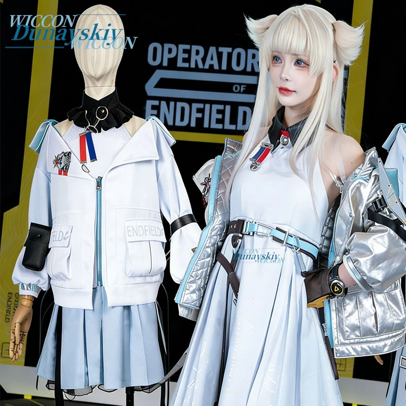 

Костюм для косплея Sweet Arknights: Эндфилд Перлика, милый парик, платье, одежда для вечеринок, синий комплект для ролевых игр