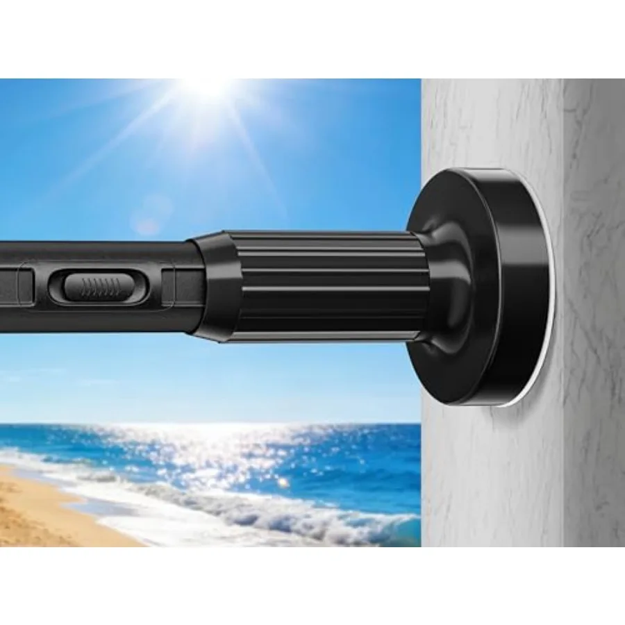 

Tension Curtain Rod 41-173In, Outdoor Extra Long Curtain Rod No Drilling for Window or Bathroom Patio, Adjustable Heavy Duty Sh