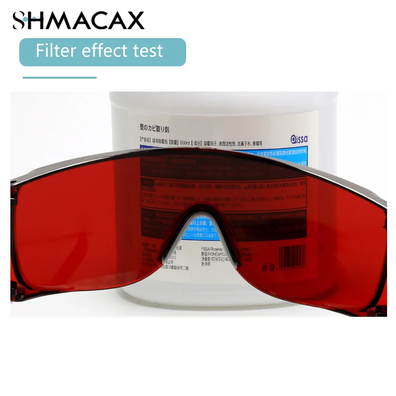 Lunettes de protection au laser rouge, masque pour les yeux bloquant la lumière, soins des yeux pour salon de beauté, traitement par lampe UV LED IPL