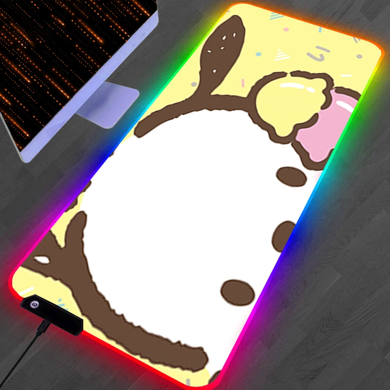 

RGB LED Mouse Pad Computer Gamer PC Accessories HD Mousepad Rubber Extended Pad Non Slip Desk Mat S-sanrio Laptop Keyboard Pad