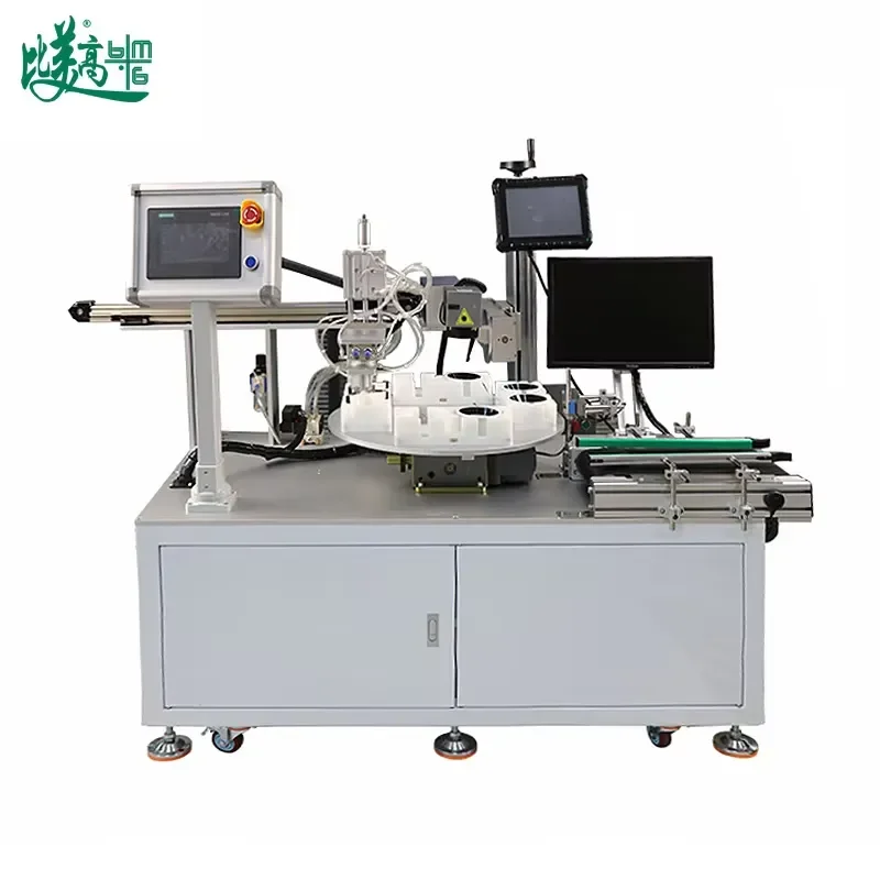 30W 50w Automatic Positioning Femtosecond Fiber Marking Machine LED Lampshades Robotic Unloading Rotary Device