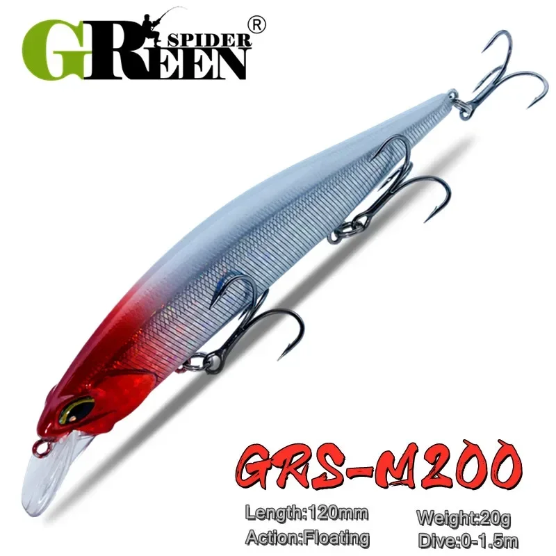 Green spider neue schwimmende Elritze Angel köder 120mm 20g Slience Sink langsam hochwertige harte Köder gute Action Wobbler