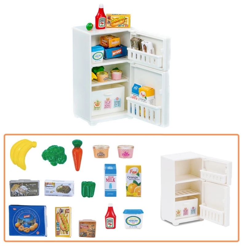 Mini juguete Q0KB, modelo realista, juego refrigerador, casa muñecas, regalo para niñas