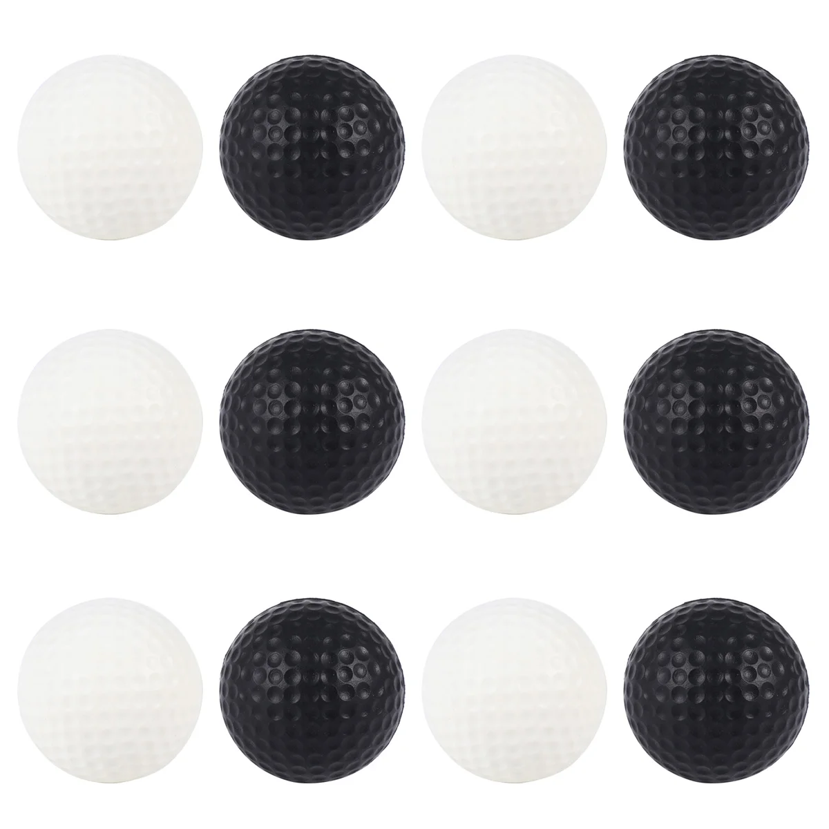 

12pcs Children Plastic Toys Sports Elastic PU Balls Mini for Training Practice (White, Black)