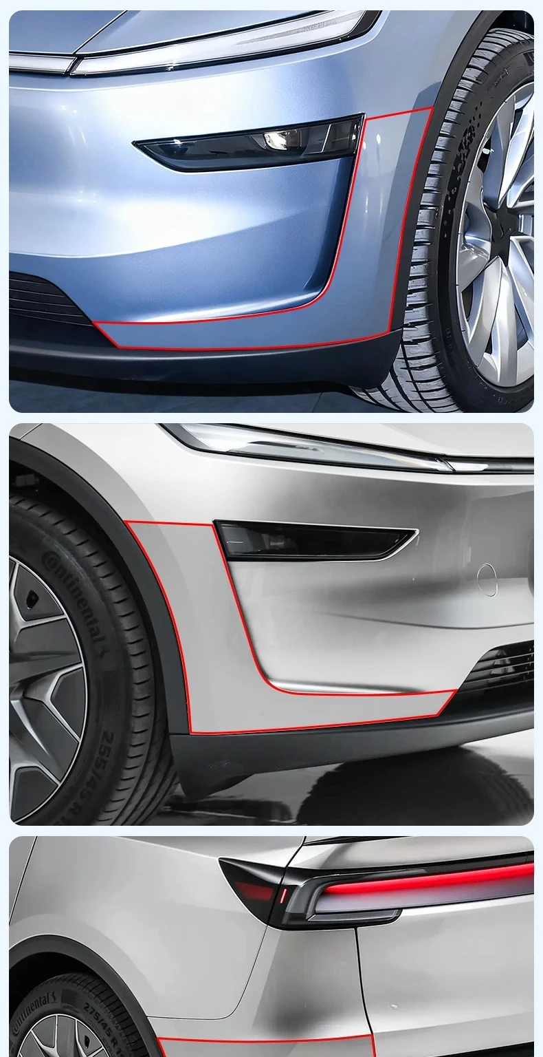 Für Tesla Model YL 6-Sitzer Frontstoßstangen-Schutzfolie Türkratzfeste Folie Neues Modell YL TPU Heckstoßstangen-Transparentfolie – Detail 8