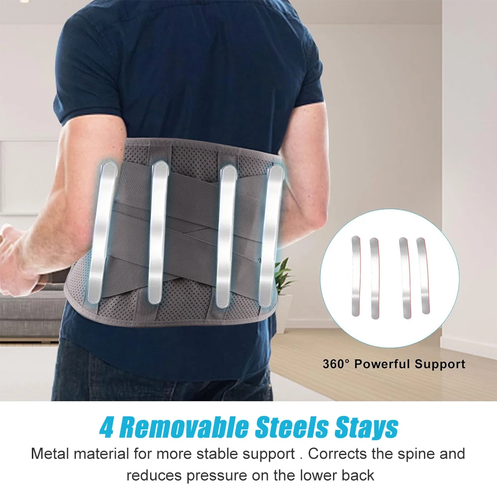 Back Brace with Lumbar Pad, Back Support Belt 3D Lumbar Heavy Lifting, Sedentariness, Lumbar Support for Herniated Disc,Sciatica