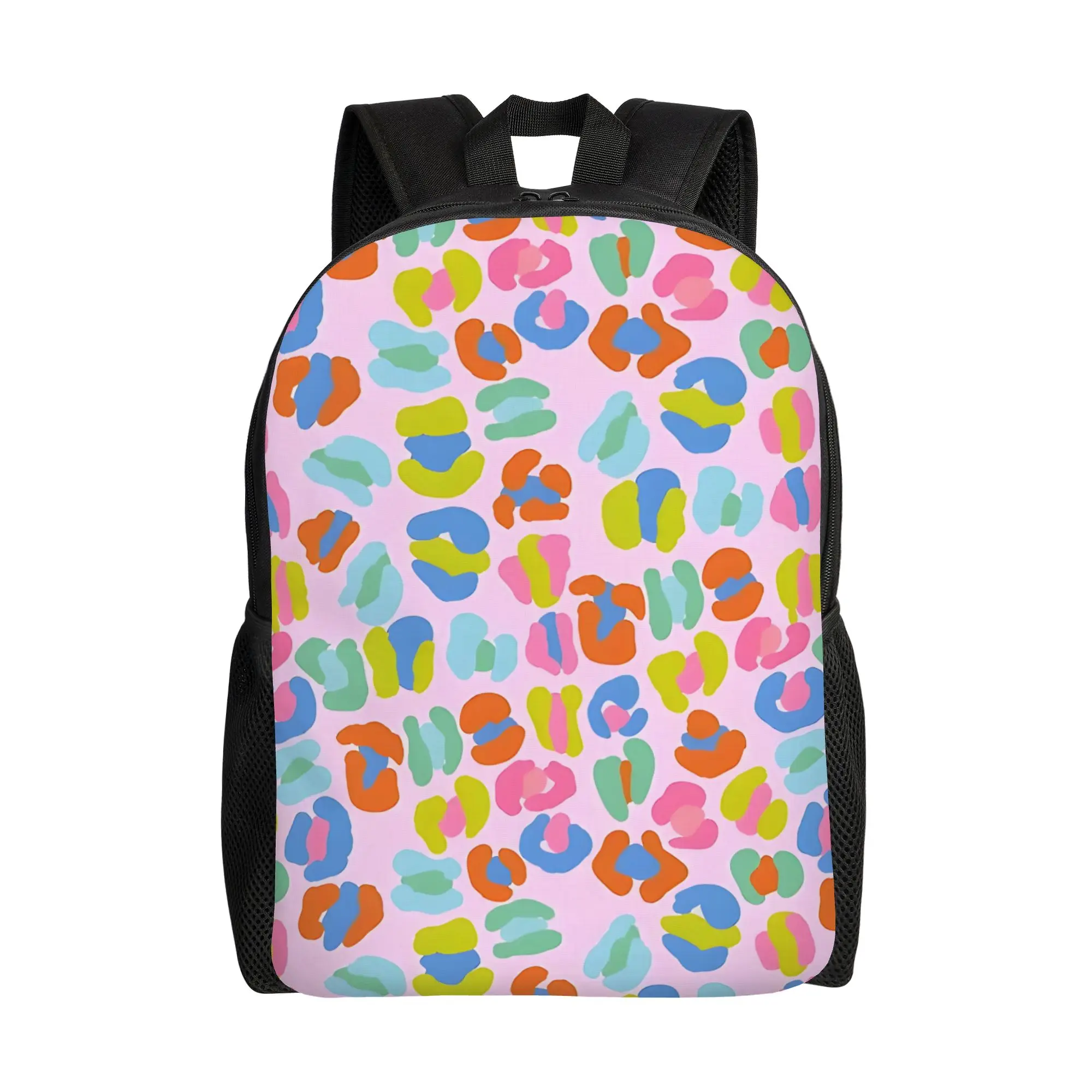 Back to school season Colourful Leopard Print Pattern Rucksack Leopard Print Office Staff  Kawaii Backpack