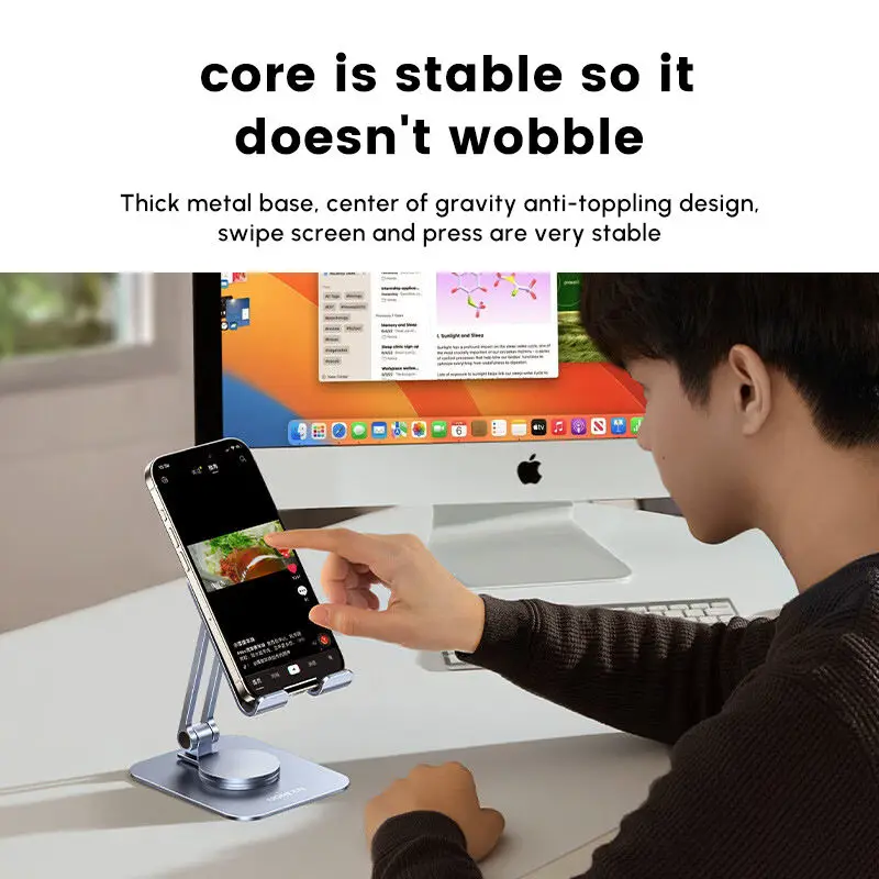 UGREEN Mobile Phone Holder Cell Phone Desktop Foldable Swivel Stand Aluminum Alloy Stand