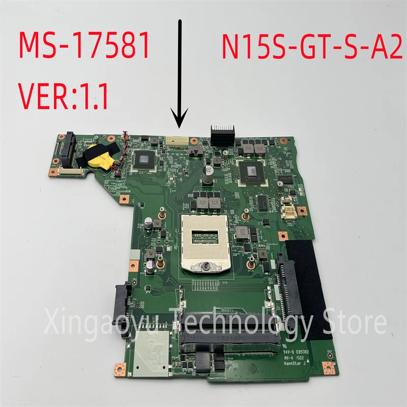 

Original FOR MSI CR70 CX70 Laptop Motherboard MS-17581 MS-1758 M14M-GE-S-A2 N14P-GV2-S-A1 N15S-GT-S-A1 100% Test OK