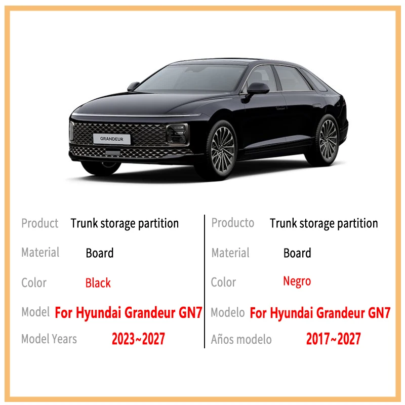 Car Accessories For Hyundai Grandeur GN7 Azera 2023~2027 2026 Trunk Storage Partition Multifunction Storage Auto Interior Parts