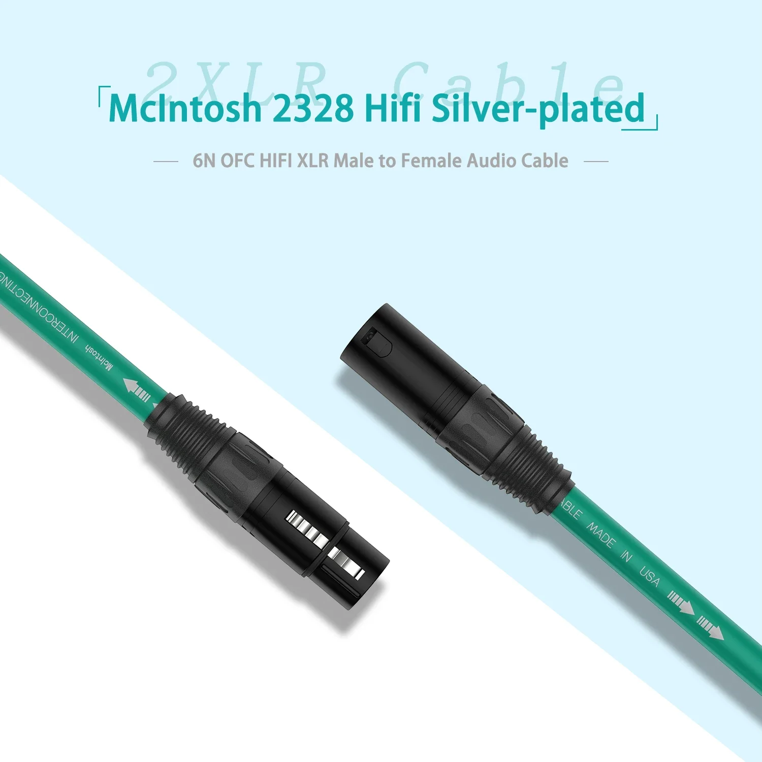 McIntosh 2328 HiFi Silver-Plated 2XLR Cable 6N OFC High Quality XLR Male to Female Audio Cable for HiFi And Home Theater