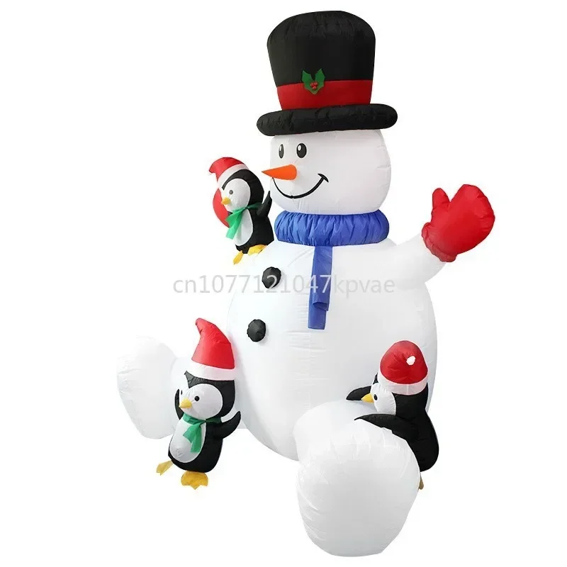 Cross-border Christmas inflatable snow popular model LED glowing christmas snowman inflatable garden decorations factory