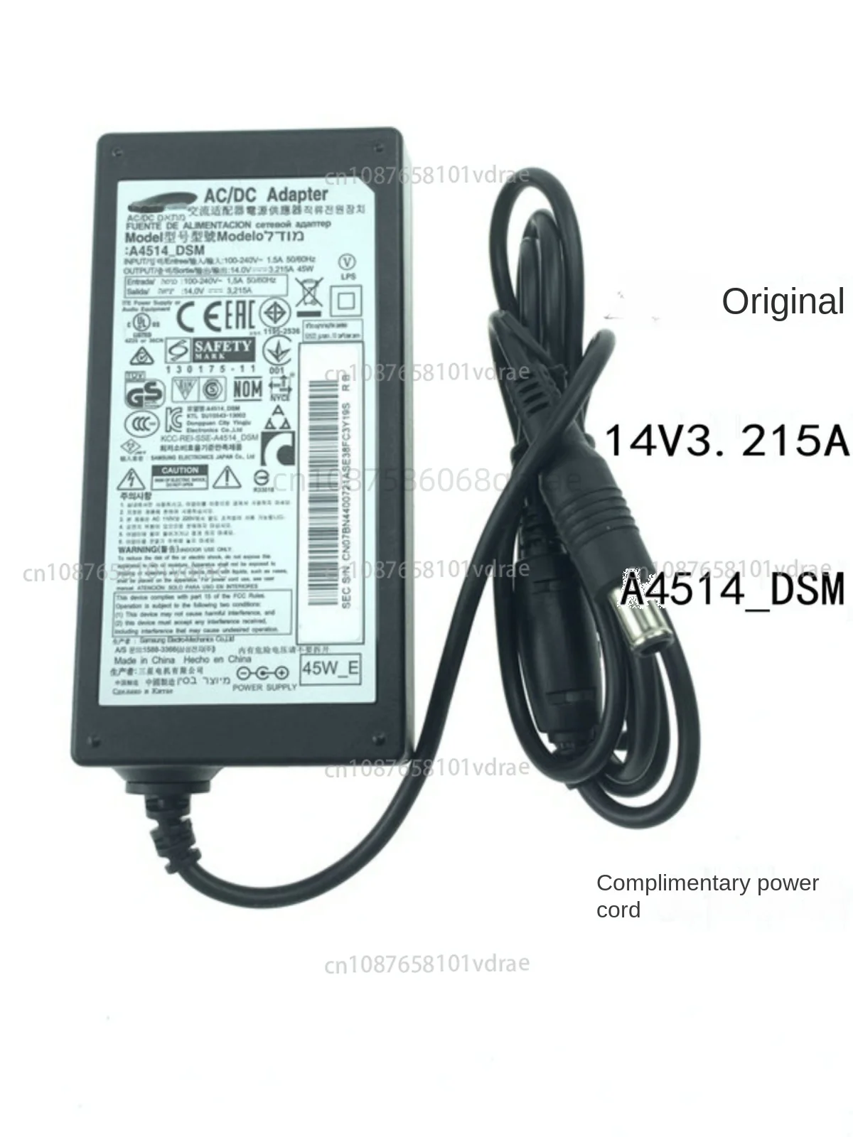

Original S27E591C LS27E591 Monitor Power Adapter 14V3.215A A4514-DSM