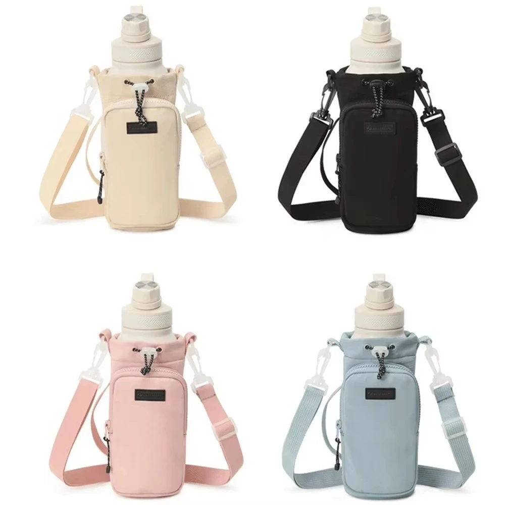 

Portable Water Bottle Bag with Adjustable Shoulder Strap Water Bottle Sleeve for Walking Hiking Camping Gym Messenger Bag