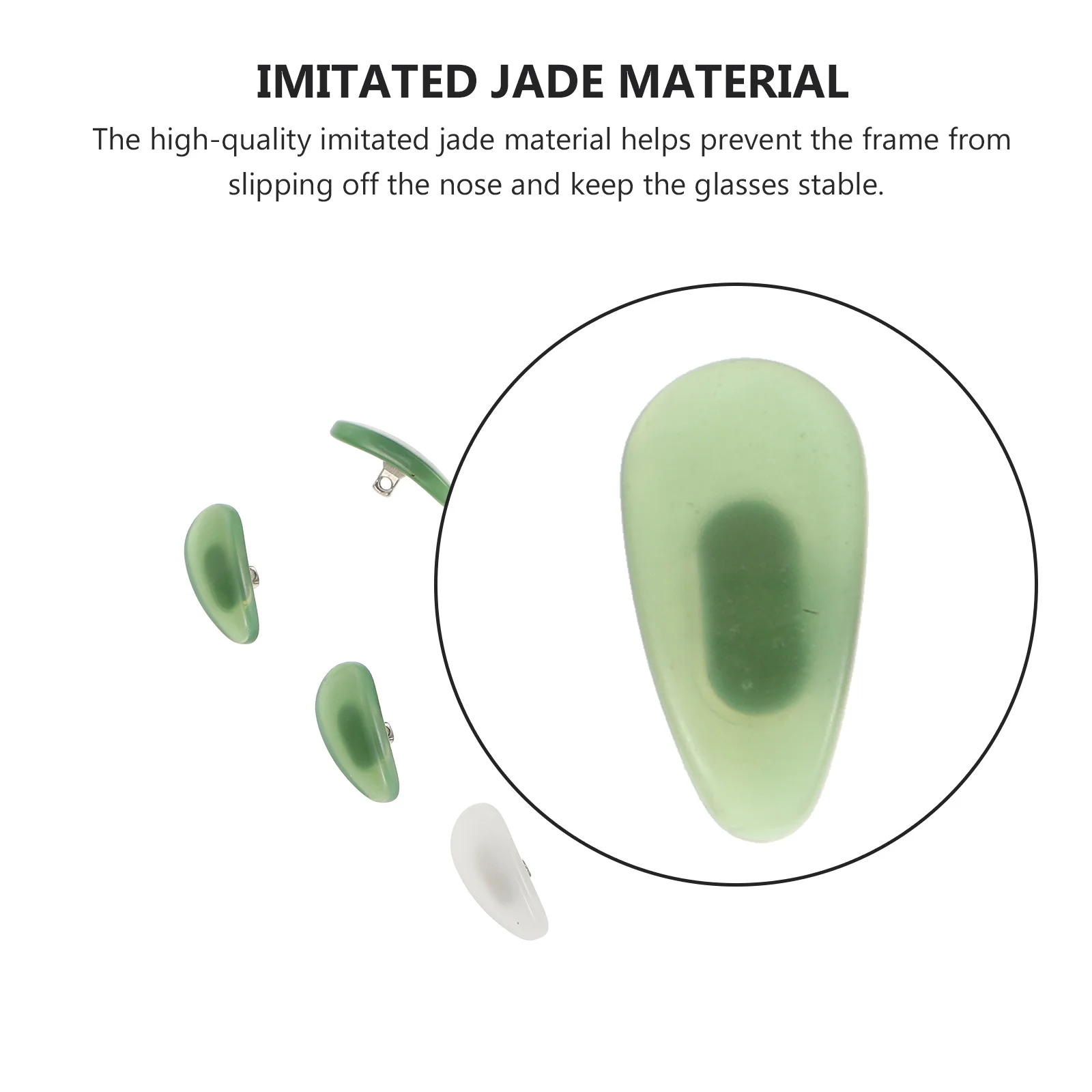 

3Pairs Antiskid Nose Pads Gentle Material Spots Eyeglass Accessories Assorted Color Imitated Jade Nose Pad