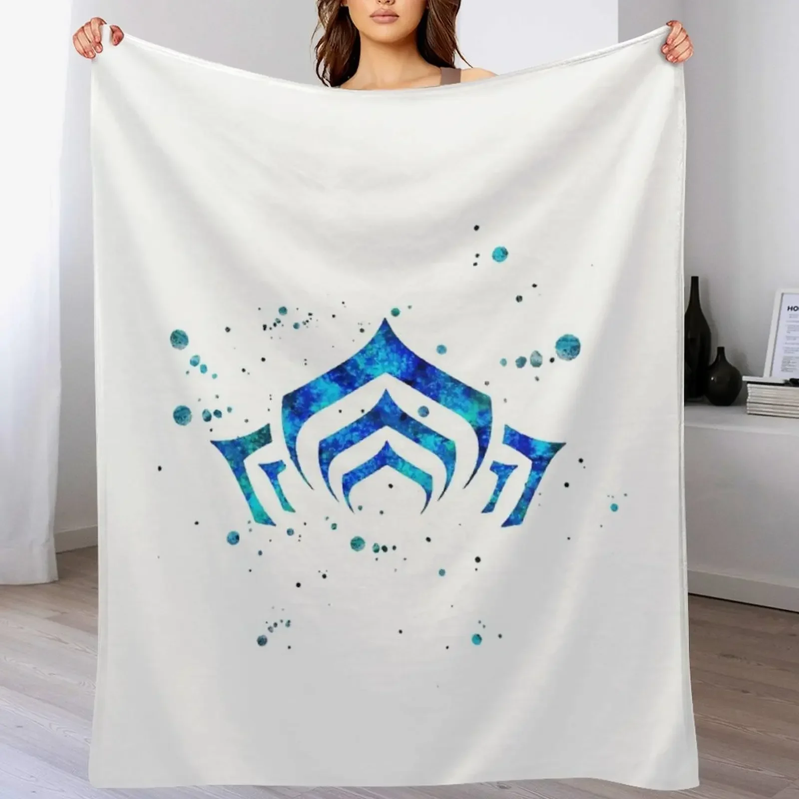 Warframe Logo Watercolor Throw Blanket Stuffeds Beach Soft Blankets