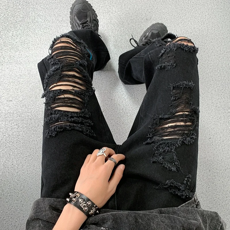 

Pure Bla Straight Leg Men's Jeans Slim Fit American Retro Hiphop Pants Youthful Vitali Sle Summer Cotton Polyester Blend