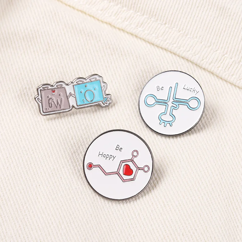 Chemical Enamel Pins Element Molecular Formula Brooches Funny OMG Lucky Badges Men Women Science Jewelry Gifts for Students