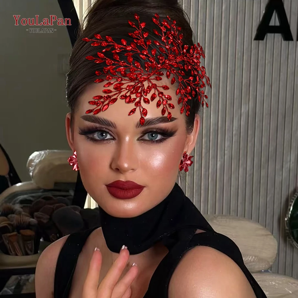 

TOPQUEEN Wedding Trendy Headband Rhinestone Bride Tiara Shiny Women Hair Accessories Handmade Banquet Party Holiday Gifts HP853