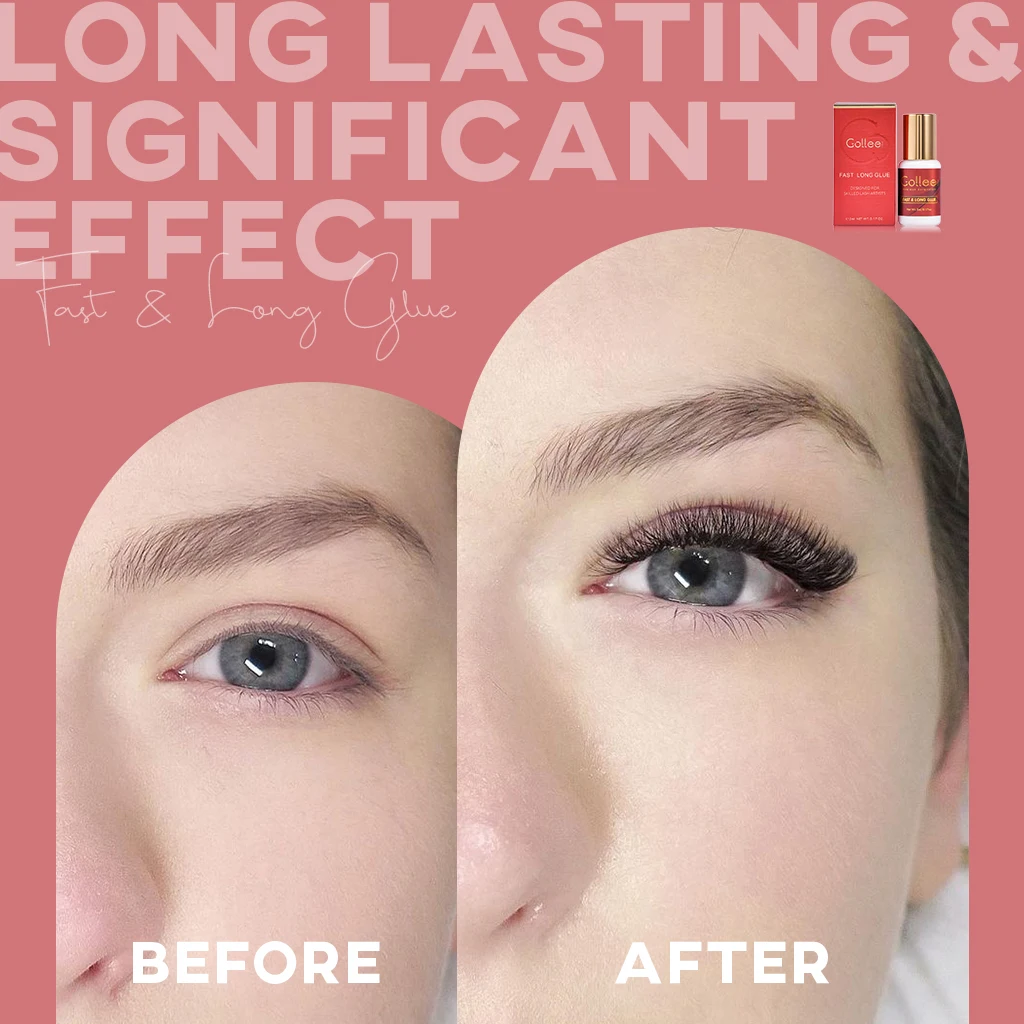 Gollee الغراء الحساسة الطبية الصف اللاتكس الحرة السائبة الحساسة منخفضة الرطوبة المهنية العلامة الخاصة رمش تمديد الغراء