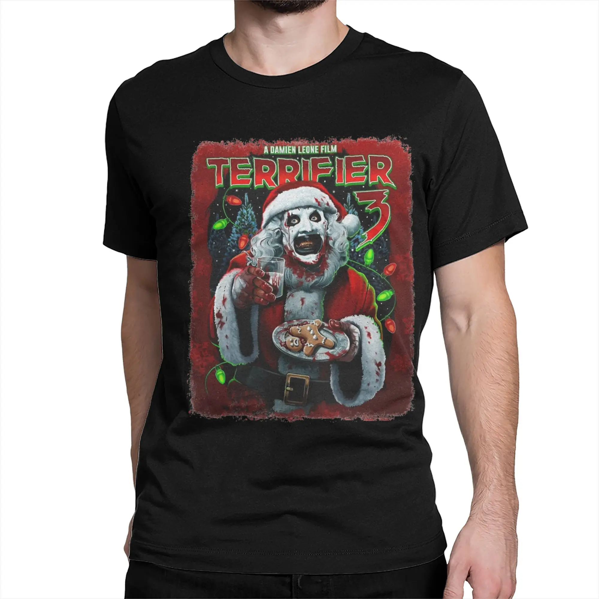 Men Women Graphic Printed Terrifier 3 Christmas Milk And Carnage   Tee T Shirt 100% Cotton Horror Film T-shirts Clothing