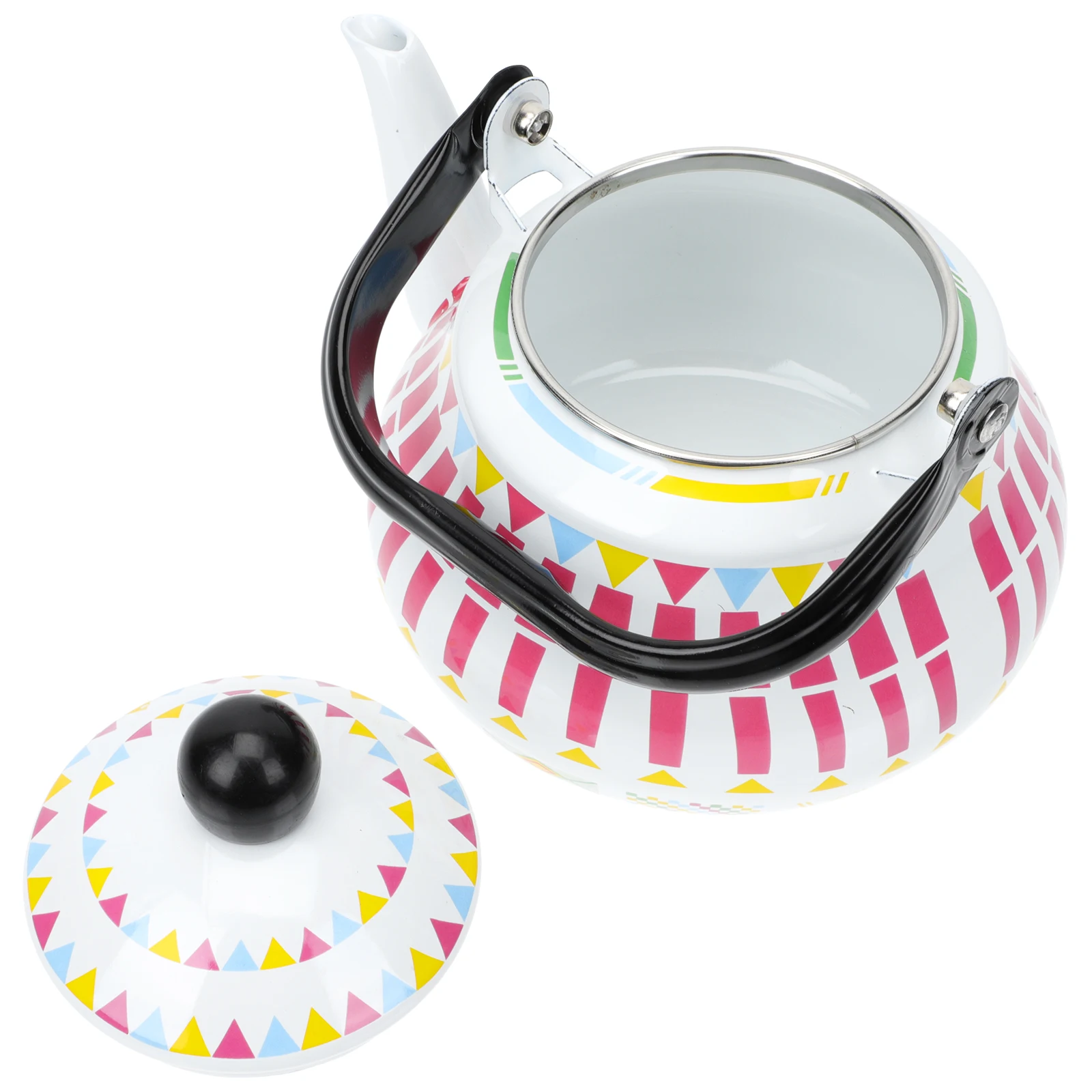 

Retro Enamel Kettle Water Boiler Stovetop Pink Teapot Large Capacity Kitchen Teakettle Stainless Steel Gas Induction Cooker