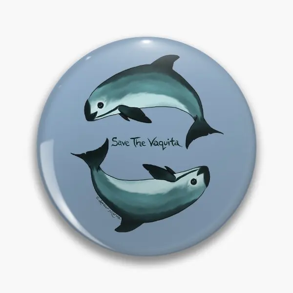 Spiraling Vaquita Porpoise By Artist A  Soft Button Pin Badge Clothes Women Collar Metal Lover Jewelry Decor Fashion Lapel Pin