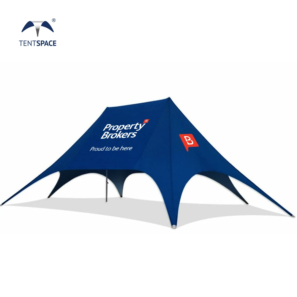 Custom Size Tent Star Heat Transfer Printing 10m Star Tent Easy Installation Marquee Tent Star Shape For Trade Exhibition