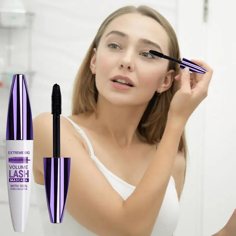 5D Mascara Lengthening Waterproof Eyelashes Eye Mascara Volume With Silk Fibers Brush Eyelash Makeup Tool Cosmetics