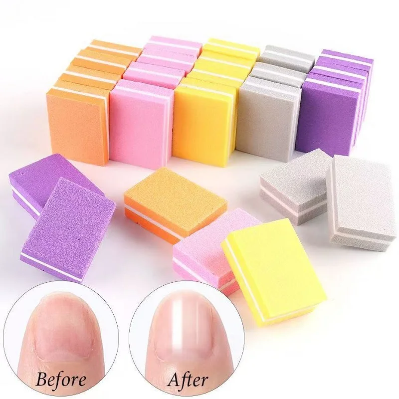 50Psc Mini Buffing Sanding Files Block Pedicure Care Nail Art Buffer Polish Manicure Pedicure Nail File Tools Nail Charm new