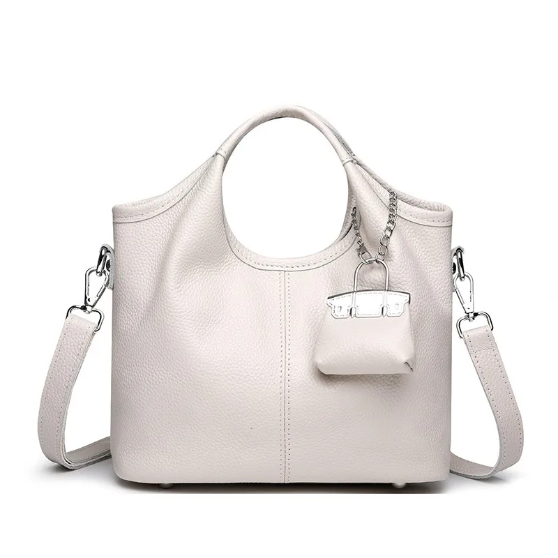 Bucket Shoulder Bag Women's Genuine Leather Crossbody Handbag Commuter Daily Adjustable Strap