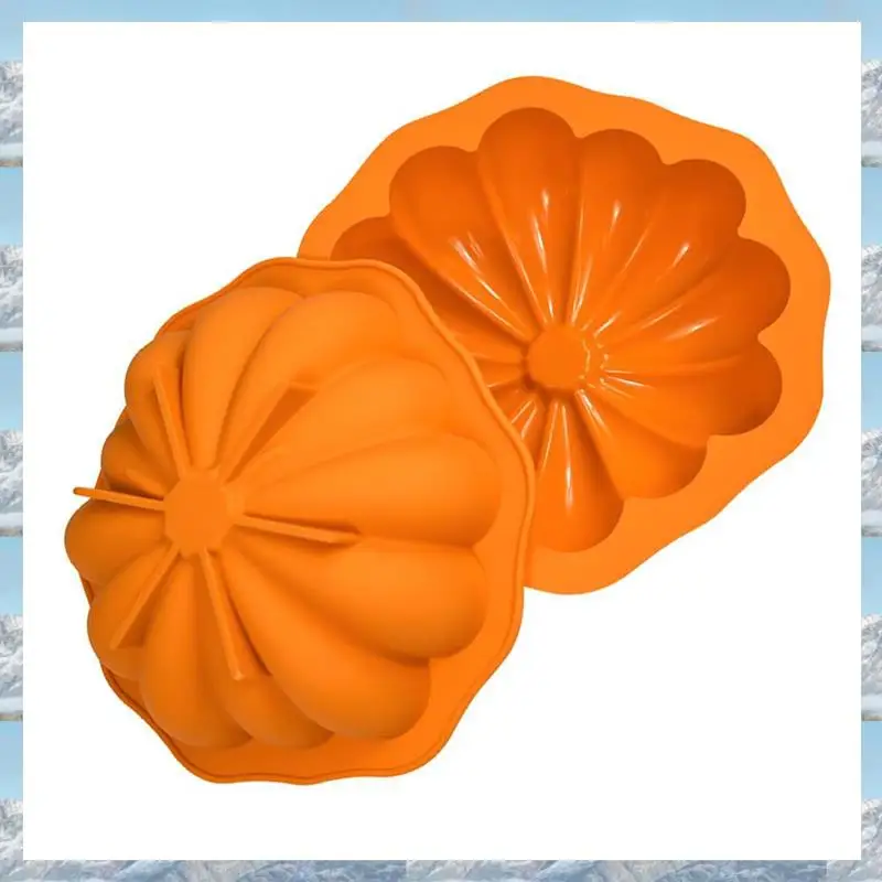

2025 Hot Style 7Inch Pumpkin Shaped Mousse Mold 3D Cake Pan Silicone Mold Baking Pan, For Baking Cake Brownies Halloween Cake Mo