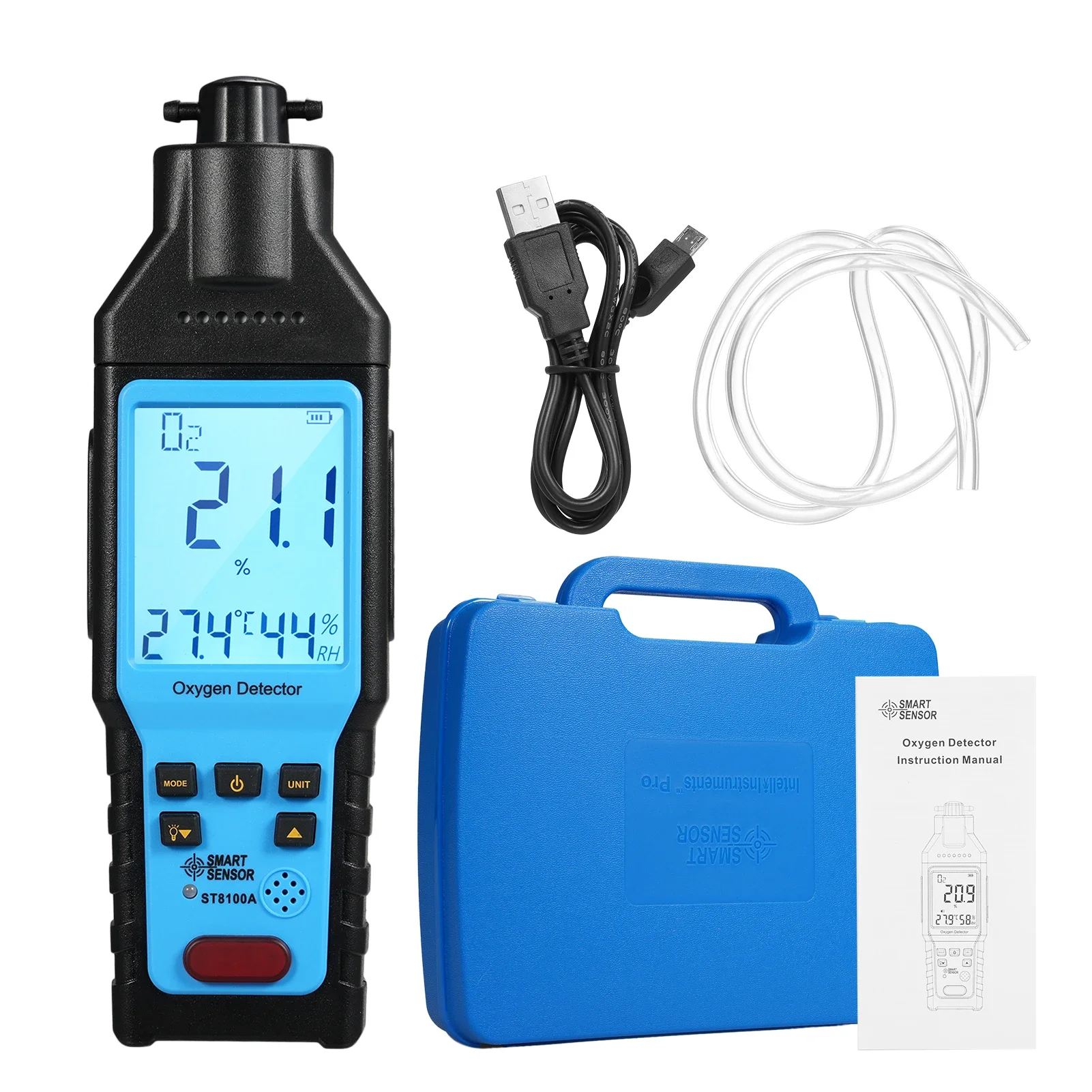 SENSOR Oxygen Gas Detector Digital Portable O₂ Gas Tester Rechargeable Precision Oxygen Meter O₂ Concentration Measurement
