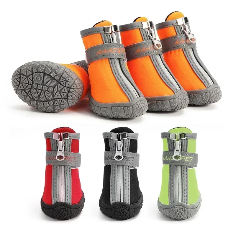 Waterproof Pet Dog Shoes, Antiskid, Puppy Rain, Chihuahua Walking Boots, Breathable Cat Socks, Paw Accessories, 4Pcs Set