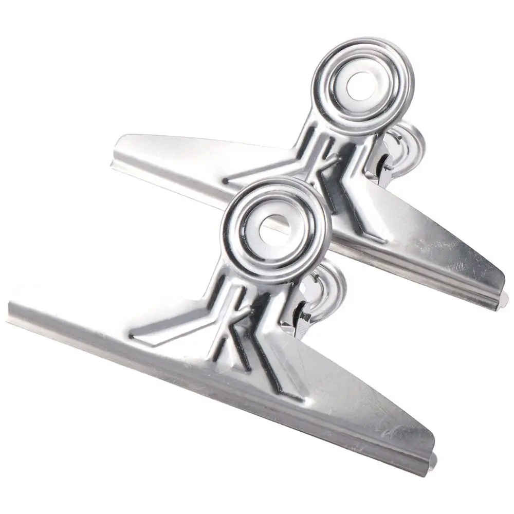 2 PCS Bulldog Clips, 20cm Jumbo Stainless Steel Bull Binder Paper Clip Clamps for Office (Sliver)