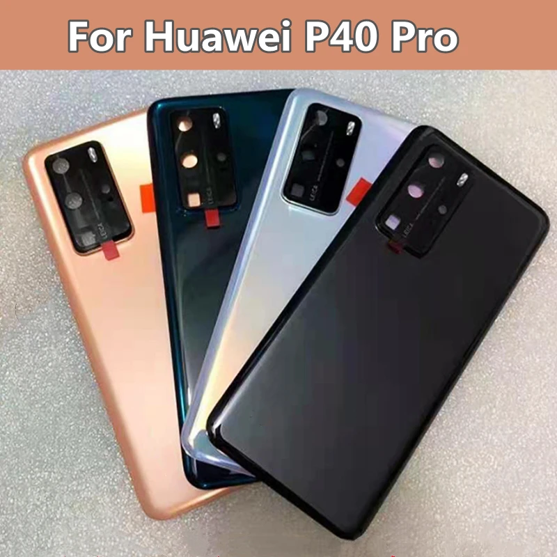 

Стеклянная задняя крышка 6,58 дюйма для Huawei P40 Pro, запасные части для Huawei P40 Pro, задняя крышка аккумулятора, дверной корпус + рамка для камеры