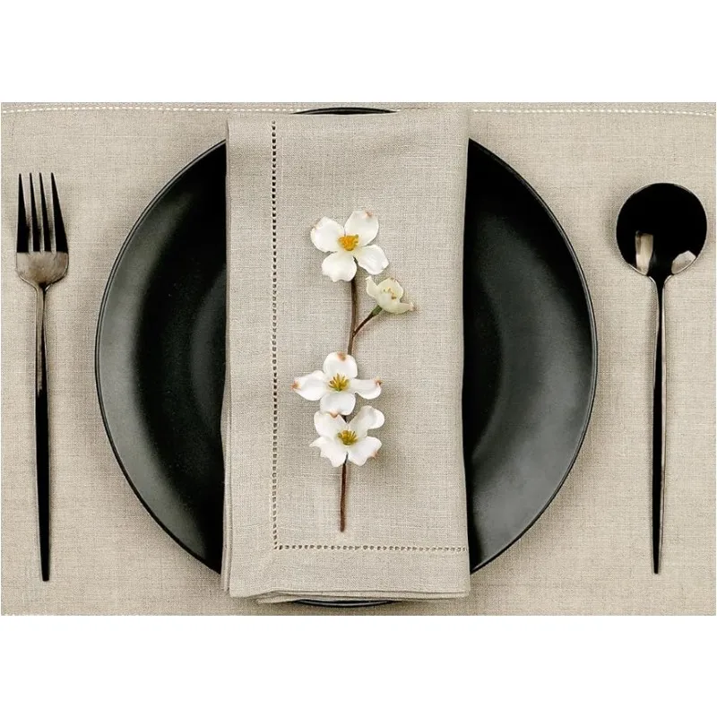 Khaki Table Napkins 45x45cm 35x50cm Set of 1/5/10 for Wedding Party Dinner Restaurant Home Cotton Linen Fabric