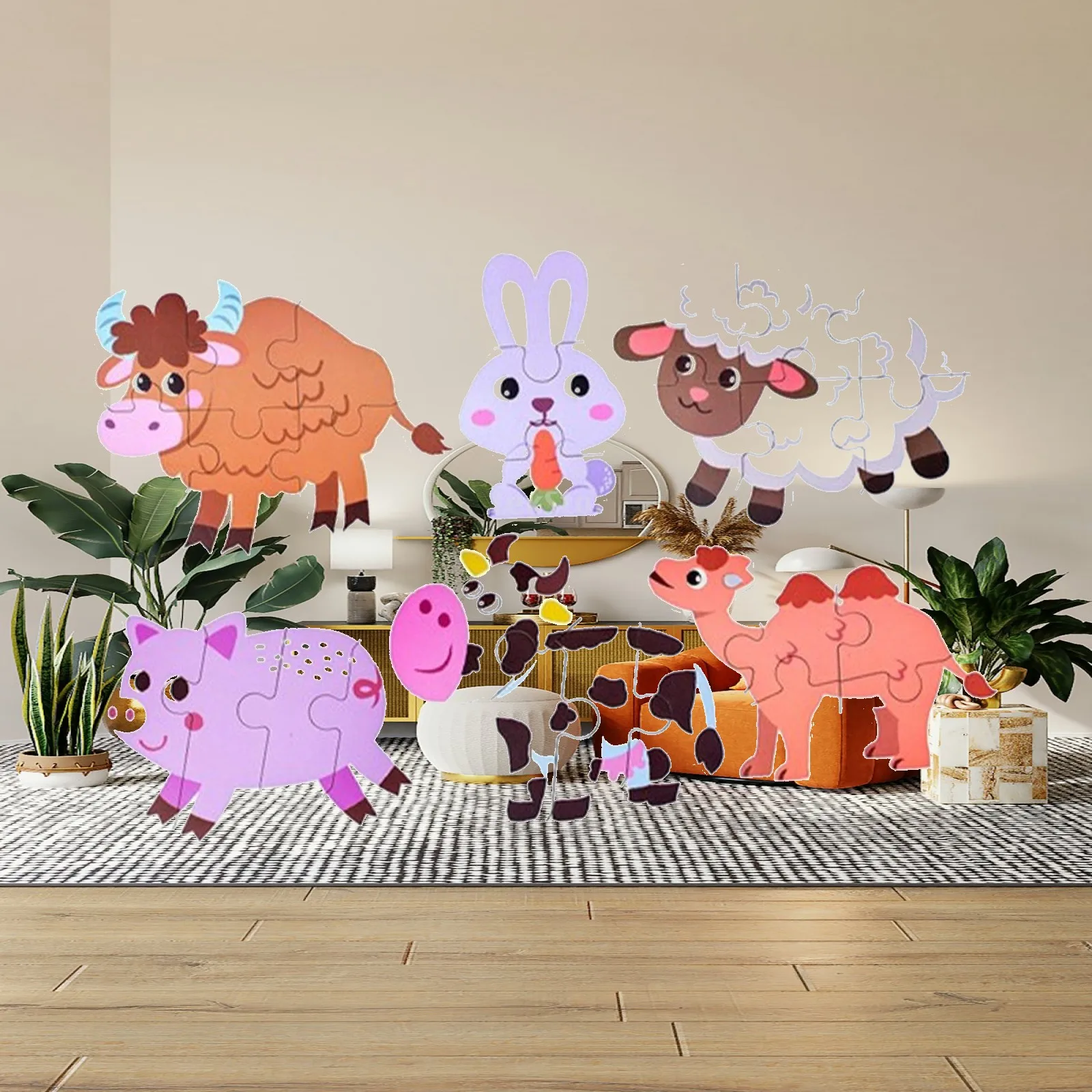 クラフト-diy-パズル-微細運動能力認識玩具-形状マッチングパズル-赤ちゃん-子供-男の子-女の子-就学前の誕生日プレゼント