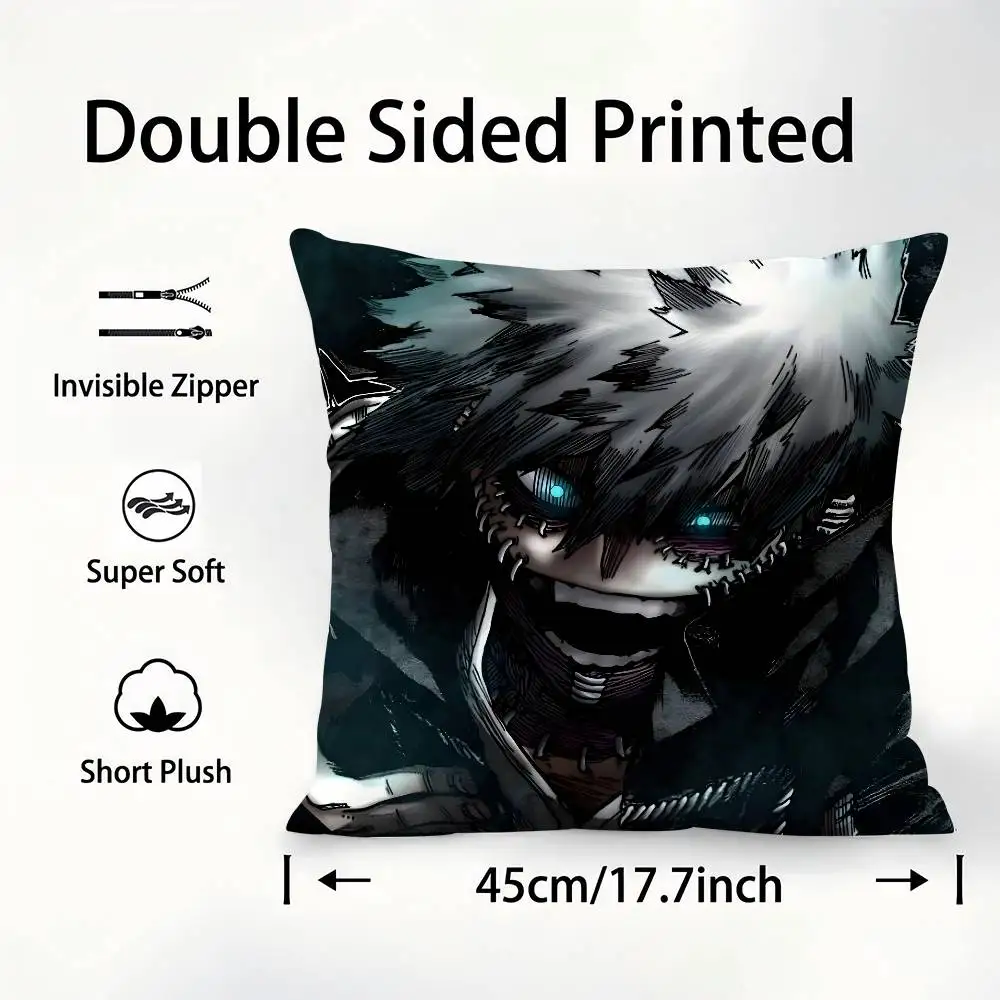 Hero A-Academia Aizawa Shouta Dabi Pillow Case Sofa Decorative Home Double-sided Printing Short Plush Cushion Pillow Cover Gift
