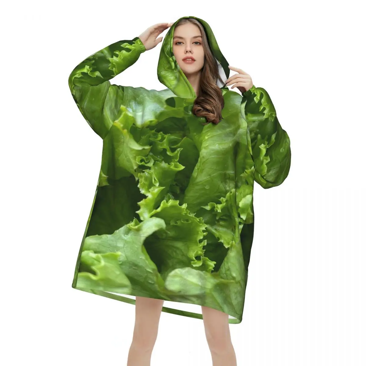 Cabbage Blanket Hoodie Oversized Wearable Sweatshirt Blanket Warm Gifts for Women Girls Girlfriend