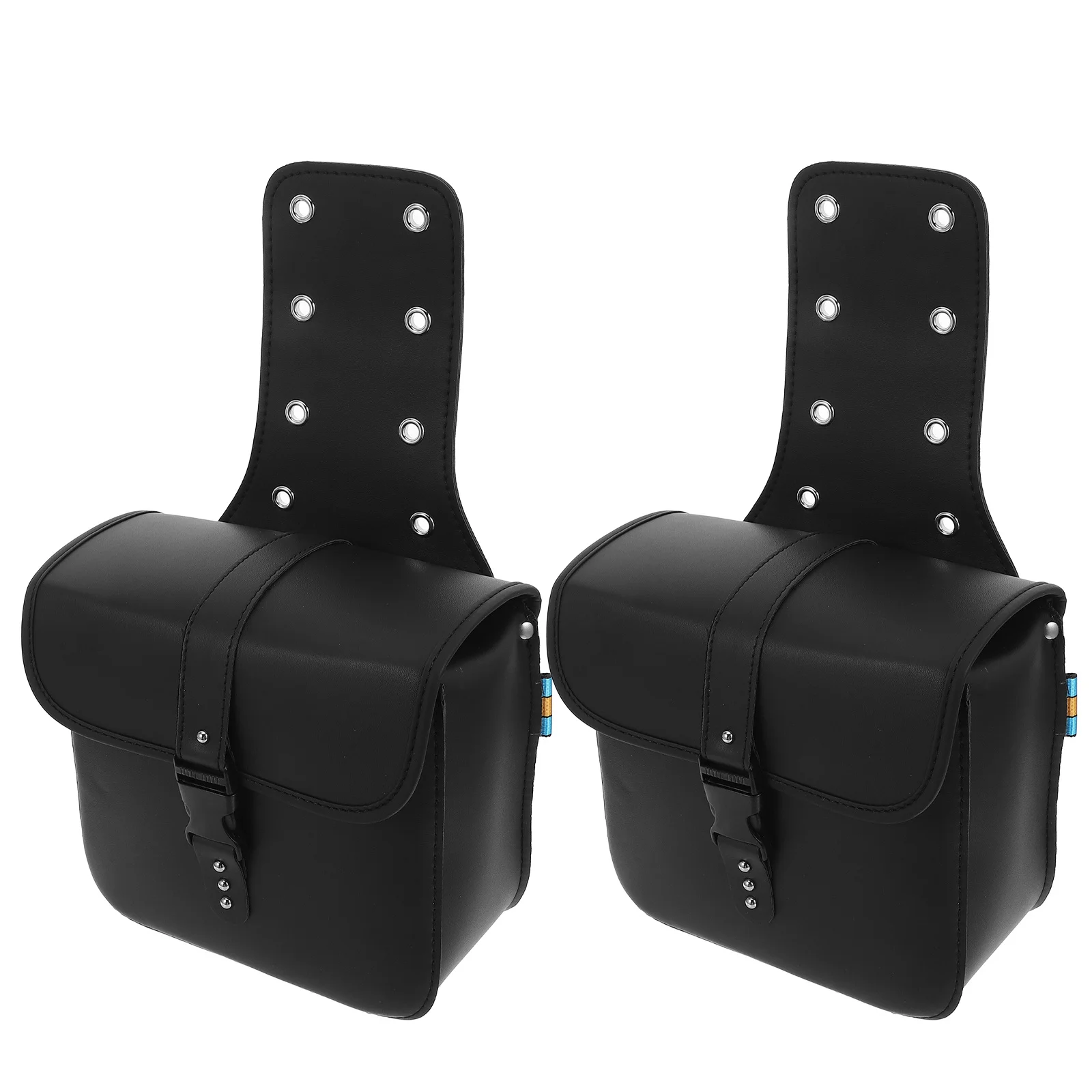 

1 Pair Motorcycle Side Bag Waterproof Pu Saddlebag For Motorbike Rain Protection Black Durable Easy Mounting Left Right Set