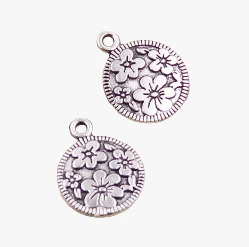 

15pcs 18mm Vintage flower charms for DIY findings Zinc alloy metal HWJ0128