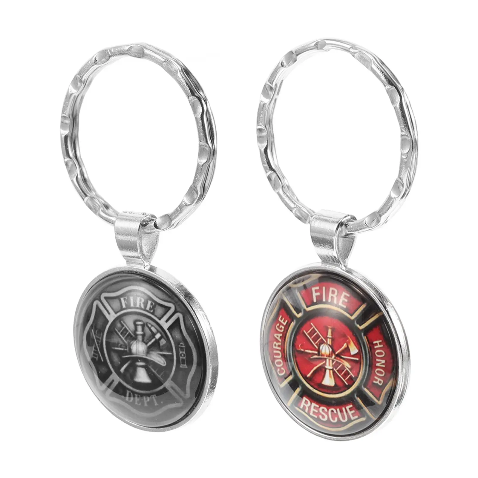 2 Pcs Fire Fighting Car Charm Keychain Bag Pendant Decorative Keys Holder Inspiration Delicate