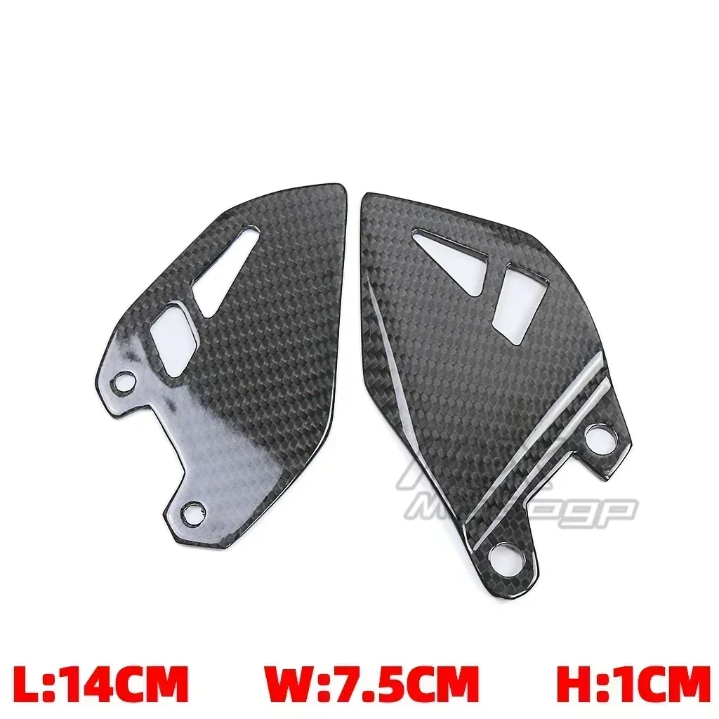 ZH2 For KAWASAKI Z H2 2020-2023 Real Carbon Fiber Heel Guards Rearset Protector Motorcycle Accessories Rear Footrest Wing Plate