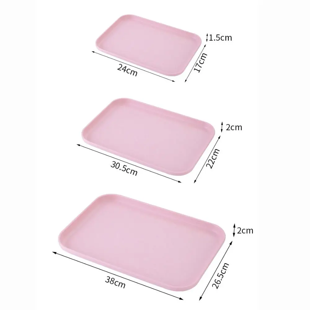 صينية تخزين بلاستيكية من قش القمح مستطيلة الشكل ، وصديقية ، صينية مقلاة خبز ، كوب ، طعام ، جسم صغير ، منظم غرفة معيشة ، مطبخ #6