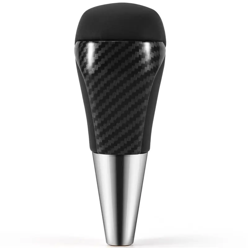 A01K-For Toyota Land Cruiser Carbon Fiber PU Leather Automatic Shifting AT Shifting Pusher Gear Shift Knob Head Cover